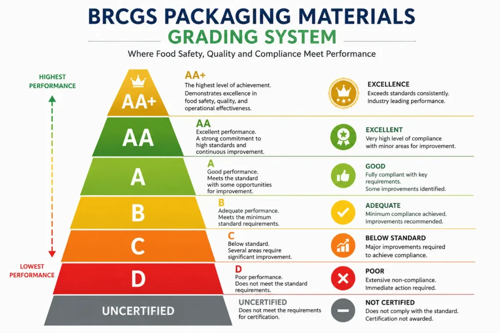 BRCGS Packaging Certification: Standard Behind Safer Products BRCGS Grading System Pyramid