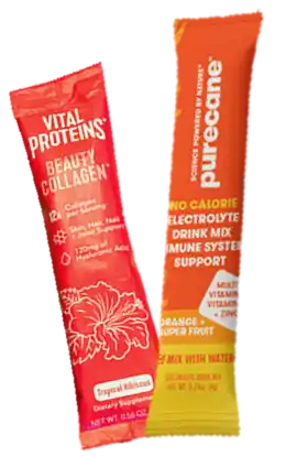 Custom printed collagen electrolyte supplement stick packs