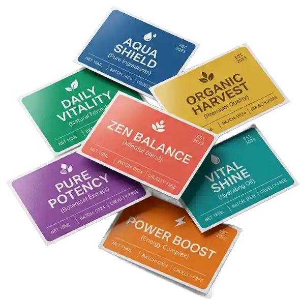 Pressure Sensitive Labels Custom printed colorful pressure sensitive product labels