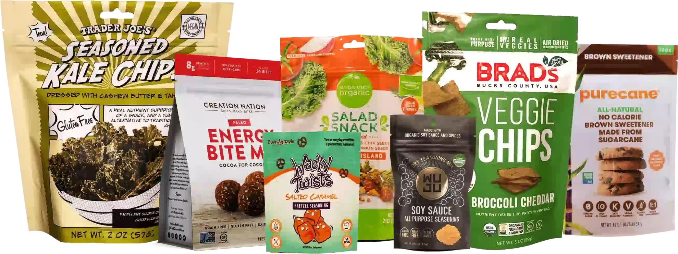 Custom printed retail food flexible pouches variety