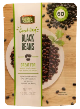 Custom printed retort pouch for cooked black beans