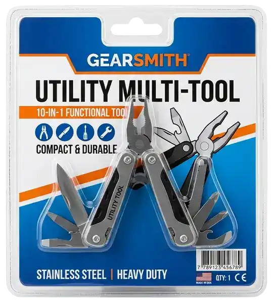 Blister Packaging Heavy duty multi tool in retail blister packaging