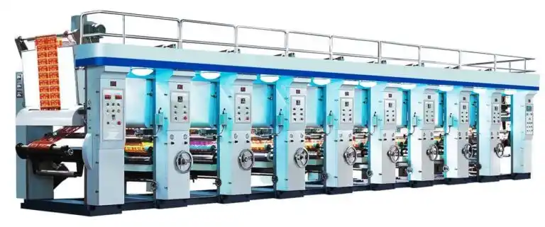 Industrial rotogravure printing machine flexible packaging production