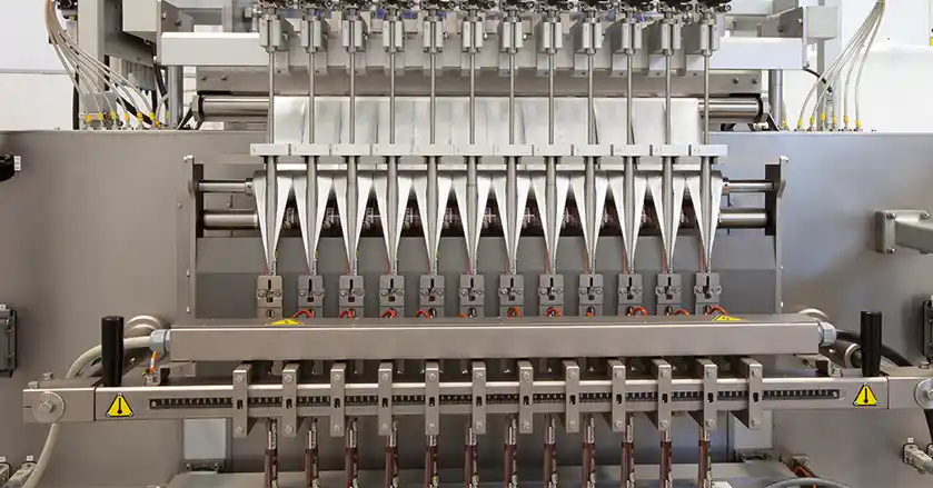 Multi track stick pack flexible packaging filling machine