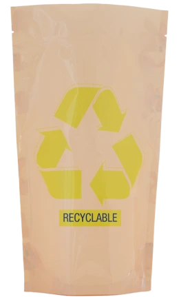 Recyclable kraft flexible stand-up pouch eco-friendly