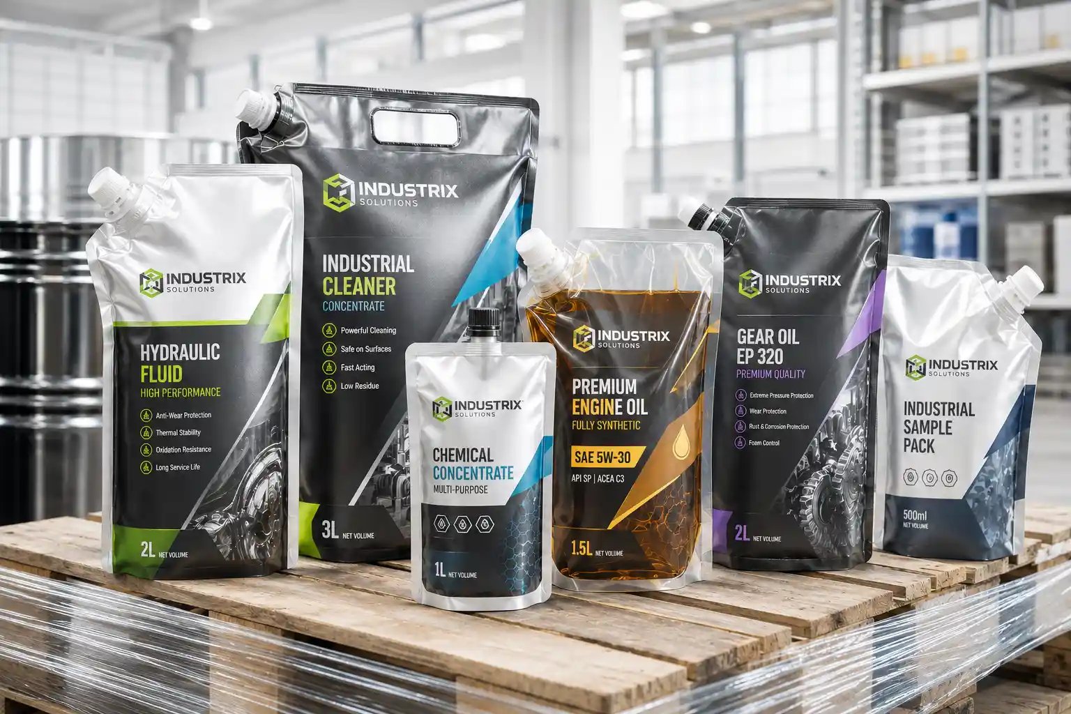 Pouch Packaging for Chemicals Lubricants & Industrial Products