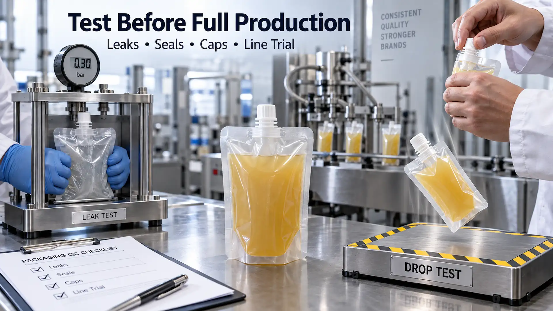 Custom Spouted Pouches Testing Before Production