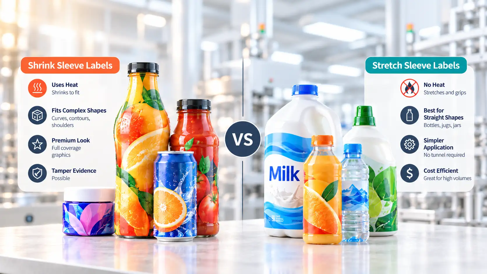 Shrink Sleeve vs Stretch Sleeve Labels