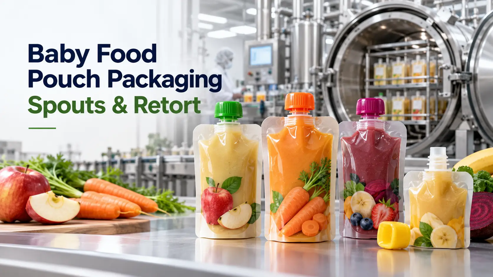 Baby Food Pouch Packaging Spouts & Retort