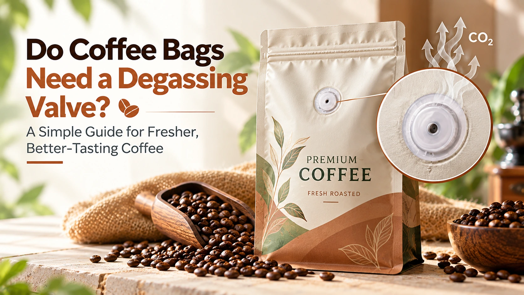 Coffee Bags With Degassing valve feature