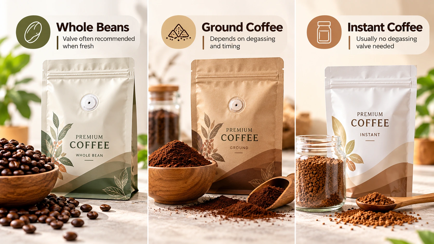 coffee bag valve types