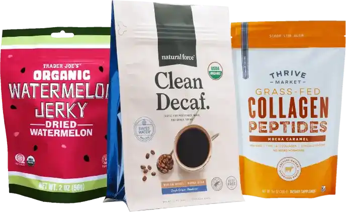 Home Retail food pouches for snacks and supplements