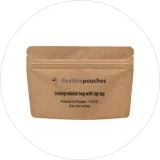 Biodegradable kraft stand-up pouch with zip closure